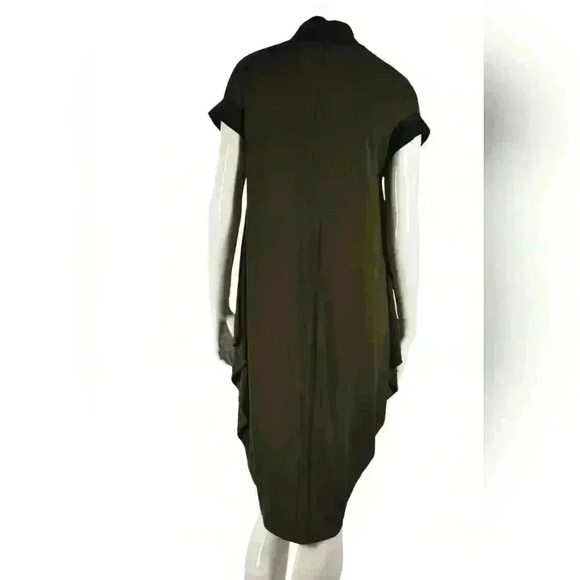 MARIE SAINT PIERRE Green Asymmetrical  Tunic Stretch Dress Medium Canada - Picture 2 of 5